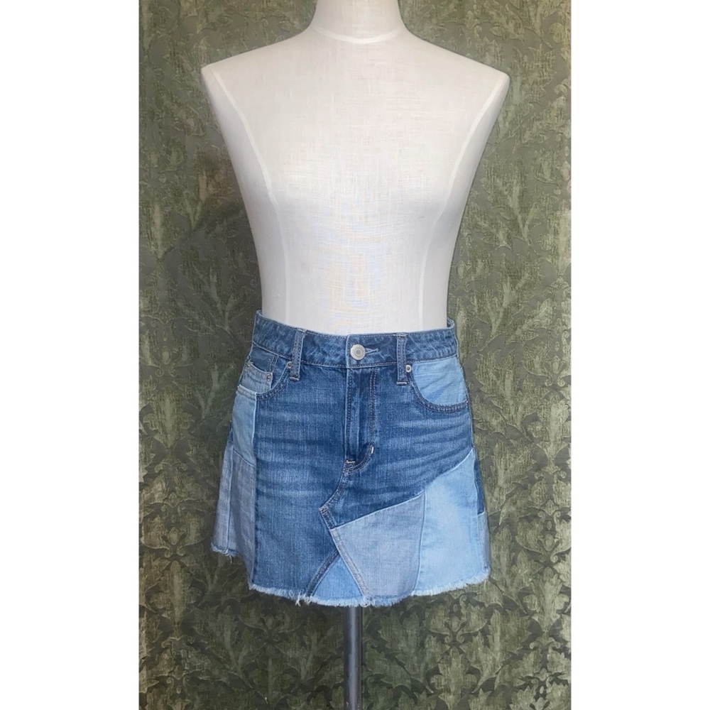 PATCHWORK AMERICAN EAGLE JEAN SKIRT